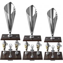 Serie di 3 trofei cm 64-62-61 sport escluso