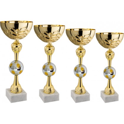 cod. 9.049GC - Serie di 4 coppe calcio cm 44-40-36-32 Made in Italy