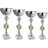 Serie di 4 coppe calcio cm 44-40-36-32