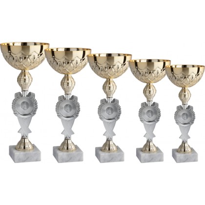 cod. 12.009G - Serie di 5 coppe cm 36-34-32-31-28 Made in Italy