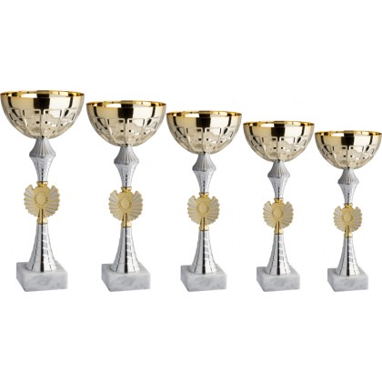 cod. 12.019G - Serie di 5 coppe cm 37-33-30-27-25 Made in Italy