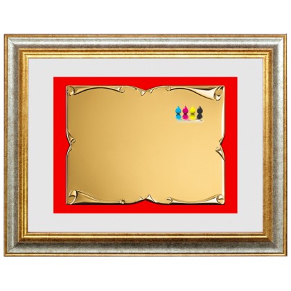 cod. 21.09.42B - Set targa e cornice cm 42x32 Made in Italy 21.09.47B