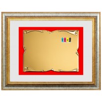 cod. 21.09.42B - Set targa e cornice cm 42x32 Made in Italy 21.09.47B