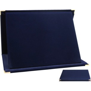 cod. 21.25.28B.10 - Conf. 10 astucci cartella vell. blu 28x21 Made in Italy