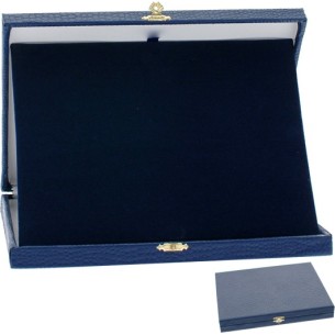 cod. 21.30.26 - Astuccio similpelle blu cm 26x21 Made in Italy