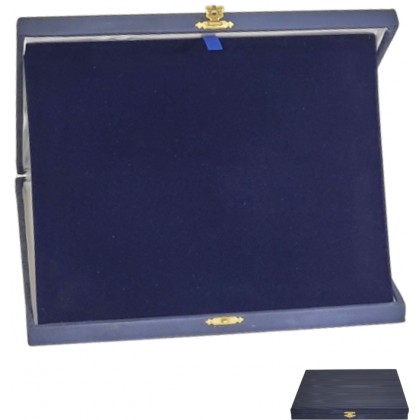 cod. 21.44.31 - Astuccio tessuto moirè blu cm 31x25 Made in Italy