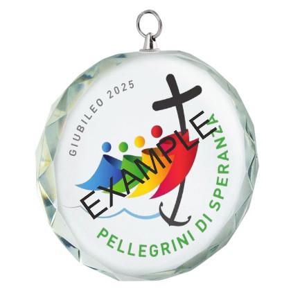cod. 23.11 - Conf. 25 medaglie in cristallo cm 7x1