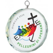 Conf. 25 Medaglie in cristallo cm 7x1