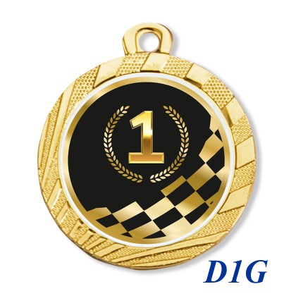 cod. 23.280.32.D1G - Conf. 100 medaglie mm 32 racing n. 1