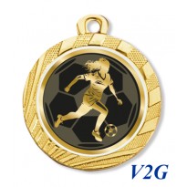 cod. 23.280.32.V2G - Conf. 100 medaglie mm 32 calcio femminile
