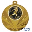 cod. 23.285.50.X2G - Conf. 100 medaglie mm 50 calcio femminile