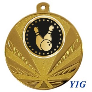 cod. 23.285.50.Y1G - Conf. 100 medaglie mm 50 bowling