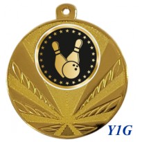 cod. 23.285.50.Y1G - Conf. 100 medaglie mm 50 bowling