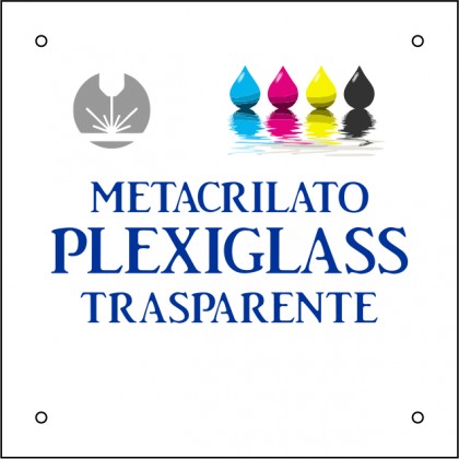 cod. 24.504.40 - Targa plex trasp. neutra cm 40x30 Made in Italy