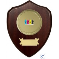 Wood crest 16 cm with disc 11 and plate