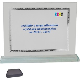 cod. 25.627A.6 - Set targa alluminio e cristallo cm 24x19 m6