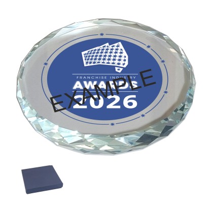 cod. 25.628A - Fermacarte targa cristallo cm 10x10x1 f5