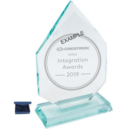 cod. 25.697B - Trofeo cristallo cm 28x18x1