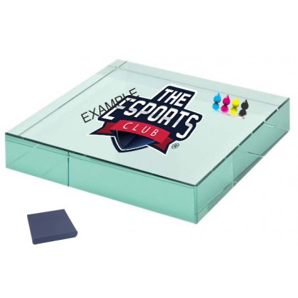 cod. 25.703A - Fermacarte targa cristallo cm 12x12x1