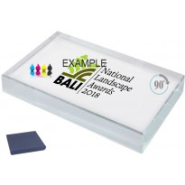 Fermacarte targa cristallo cm 12x8x2