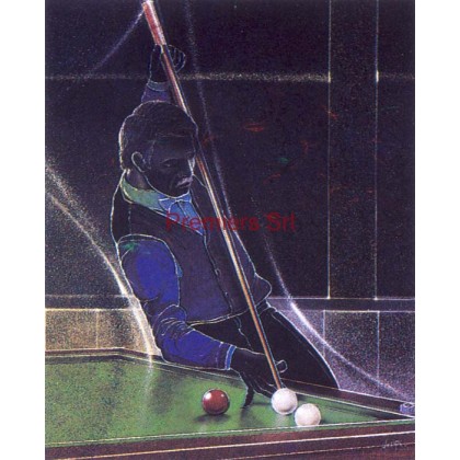 cod. P.BI10 - Cornice con Poster Biliardo 24x18