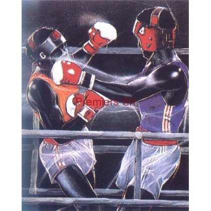 cod. P.BX02 - Cornice con poster boxe pugilato 24x18