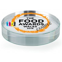 cod. P.GAD25.704 - Fermacarte targa in cristallo cm 12