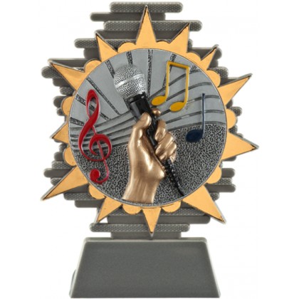 cod. P.MU25.800.32 - Trofeo musica canto microfono cm 14
