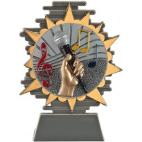 Trofeo musica canto microfono cm 14