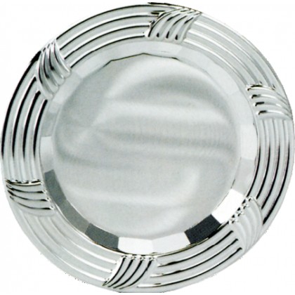cod. P.PIAQ22.097 - Piatto argentato cm 18