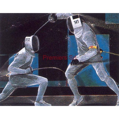 cod. P.SCH02 - Cornice con Poster Scherma 24x18