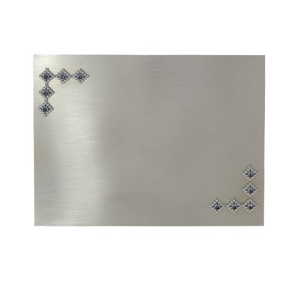 cod. P.TAQ18.01 - Targa silver diamond cm 18x14