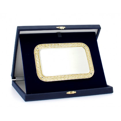 cod. P.TAS.23S02 - Targa silver e astuccio cm 23x19