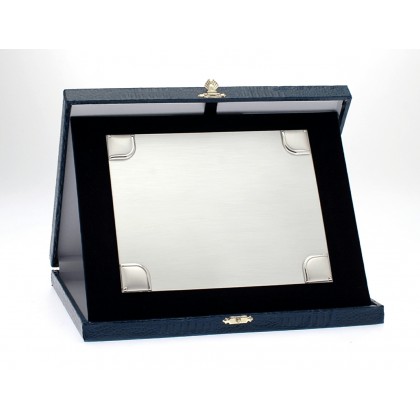cod. P.TAS.26S05 - Targa silver e astuccio cm 26x21