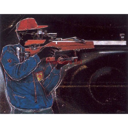 cod. P.TIF04 - Cornice con Poster Tiro fucile 24x18
