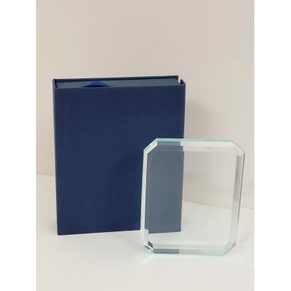 cod. P.TRC10.01 - Trofeo targa fermacarte cristallo cm 10x7