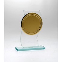 Trofeo targa cristallo cm 19x14 - disco 11