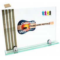 Trofeo targa cristallo cm 31x23x0,8