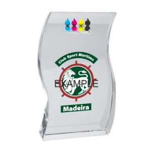 cod. P.TRC25.630A - Trofeo targa cristallo cm 14x8