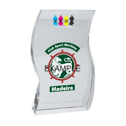 cod. P.TRC25.630A - Trofeo targa cristallo cm 14x8