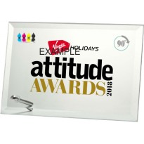 Trofeo targa cristallo cm 17,8x12,8