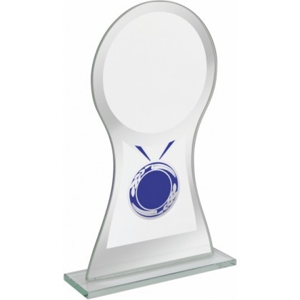 cod. P.TRC25.649 - Trofeo targa cristallo cm 21