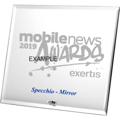 cod. P.TRC25.669 - Trofeo targa cristallo specchio 19x14