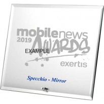 Trofeo targa cristallo specchio 19x14