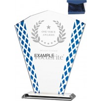 Trofeo targa cristallo cm 22x18+box