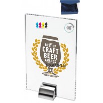 Trofeo targa cristallo cm 19x14,5+box