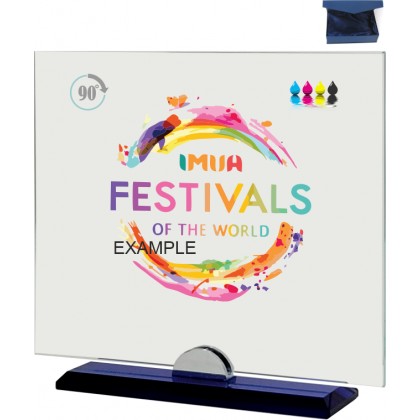 cod. P.TRC25.708B - Trofeo targa cristallo 19x18x0