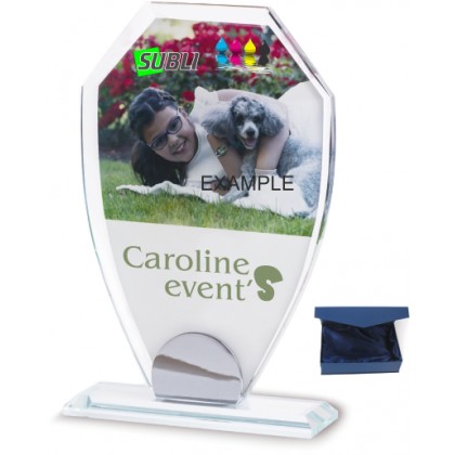 cod. P.TRC25.734 - Trofeo targa cristallo cm 22