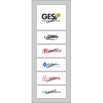 Targa ufficio composta 94,5x36 + 6 targhe plex