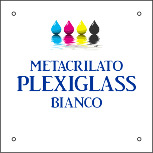 cod. 24.503 - Targa plex bianco neutra a cmq min. E. 7 Made in Italy